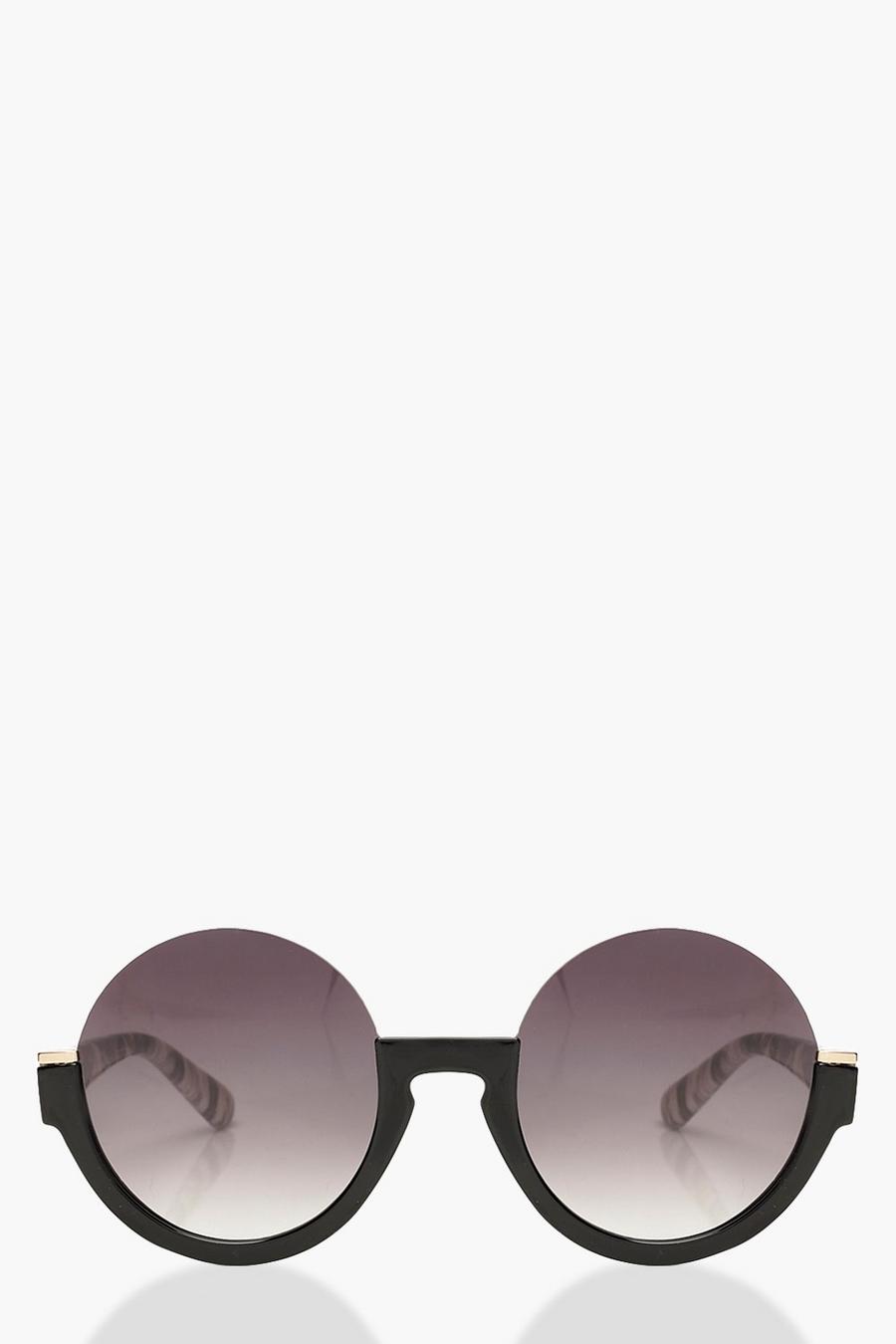 Schwarze Schildpatt-Sonnenbrille mit Zierausschnitten image number 1