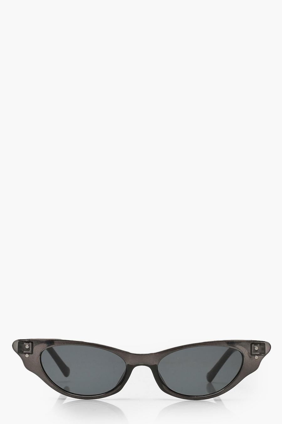 Cat-Eye Sonnenbrille mit durchsichtiger Fassung image number 1