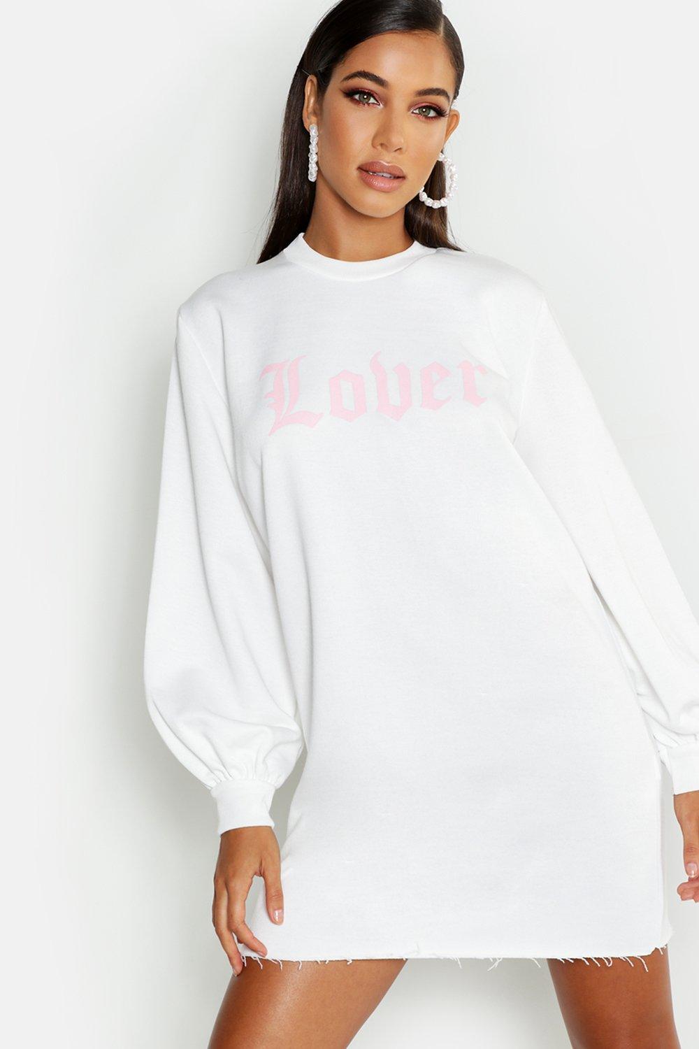 white sweat dress