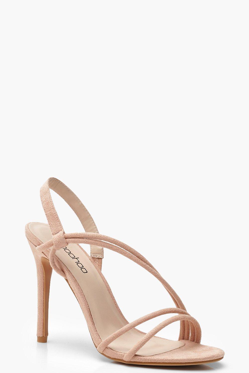 asymmetric strap heels