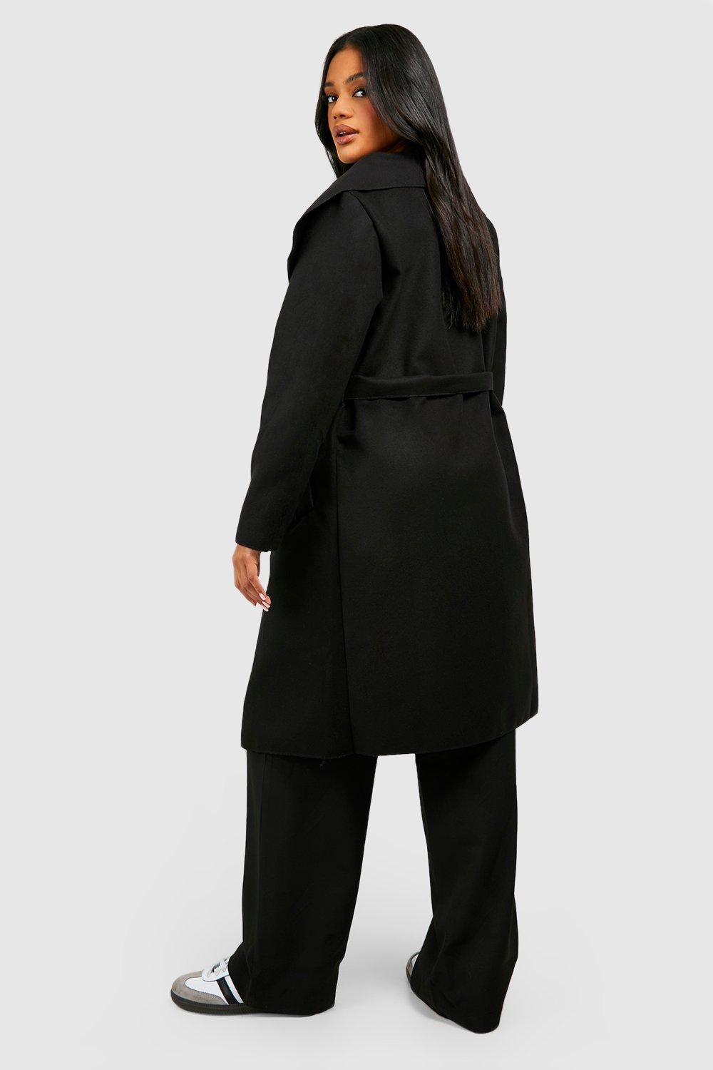 Belted shawl collar coat boohoo hotsell