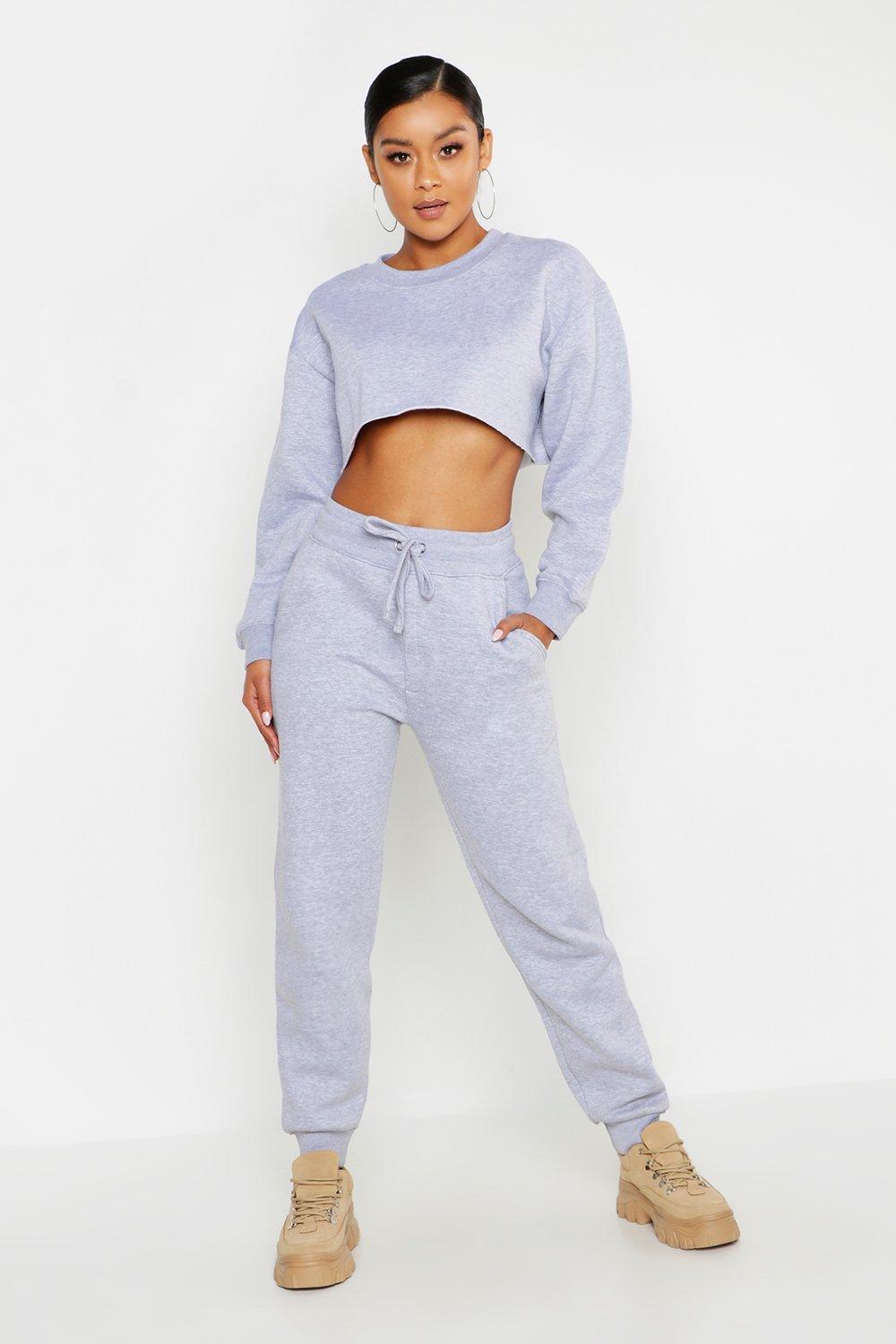 grey cropped tracksuit