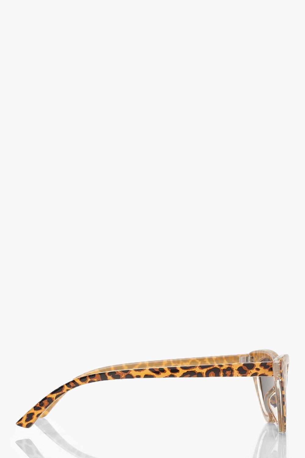 Lunettes De Soleil Fines Yeux De Chat Leopard Boohoo