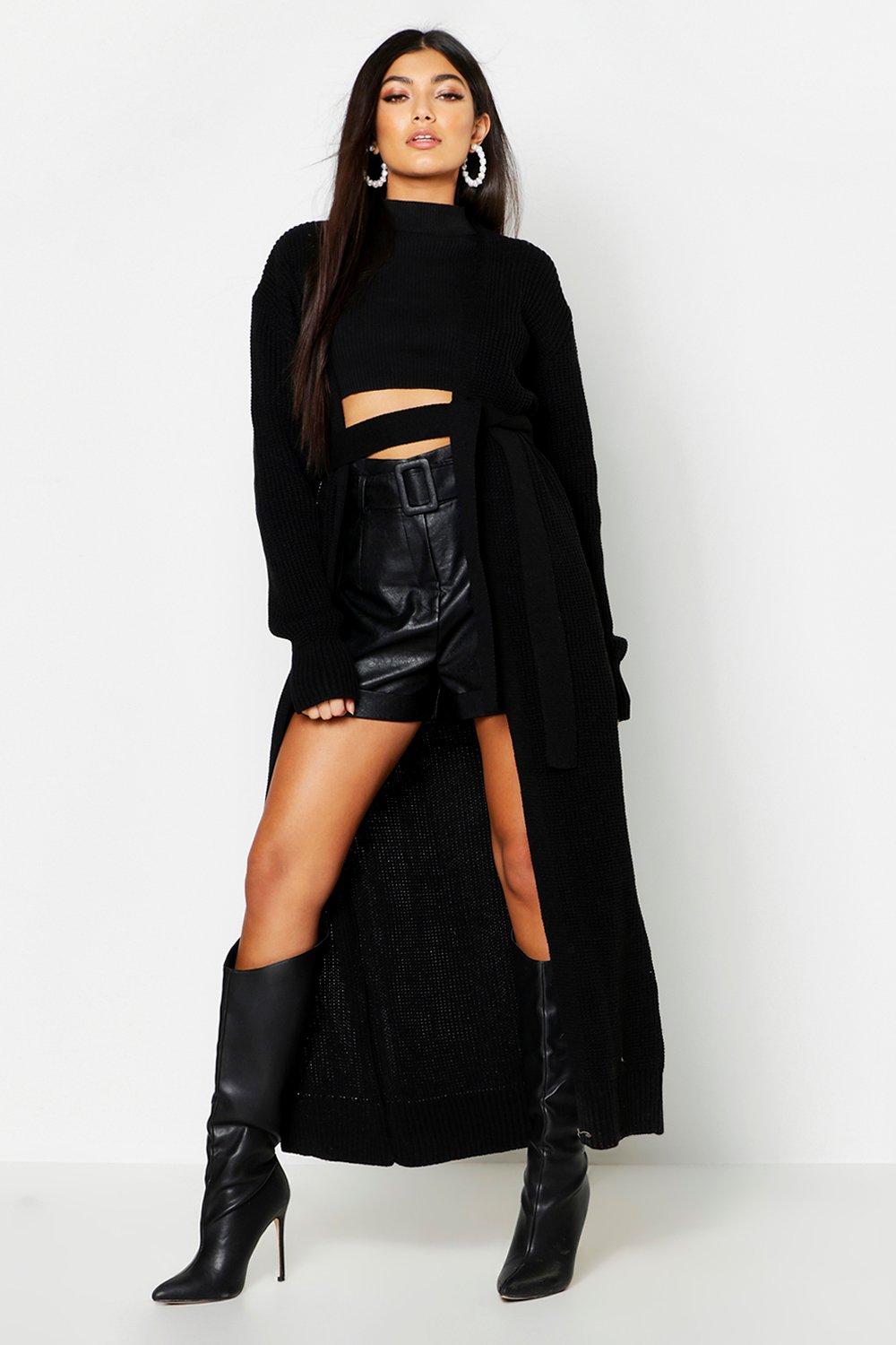 boohoo belted cardigan