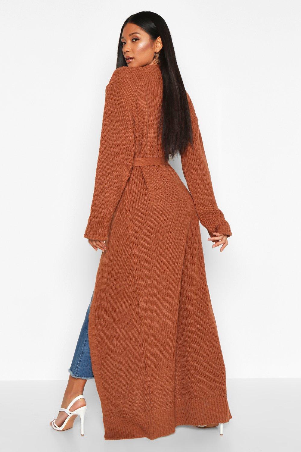 maxi belted cardigan