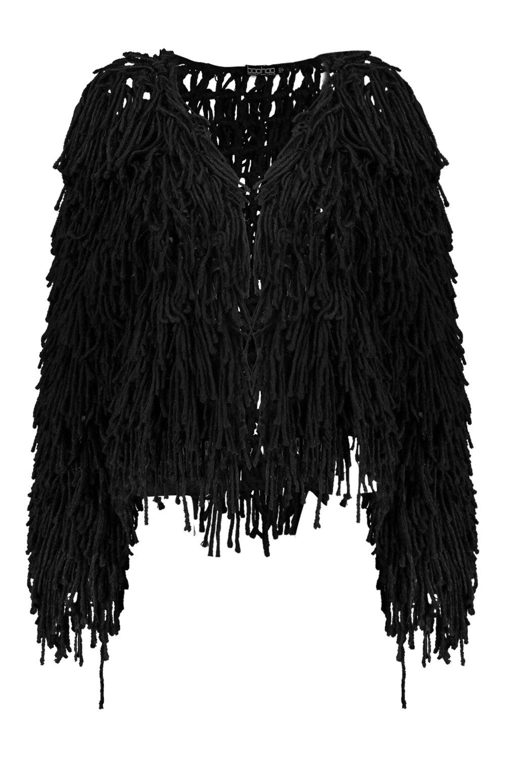 shaggy cardigan boohoo
