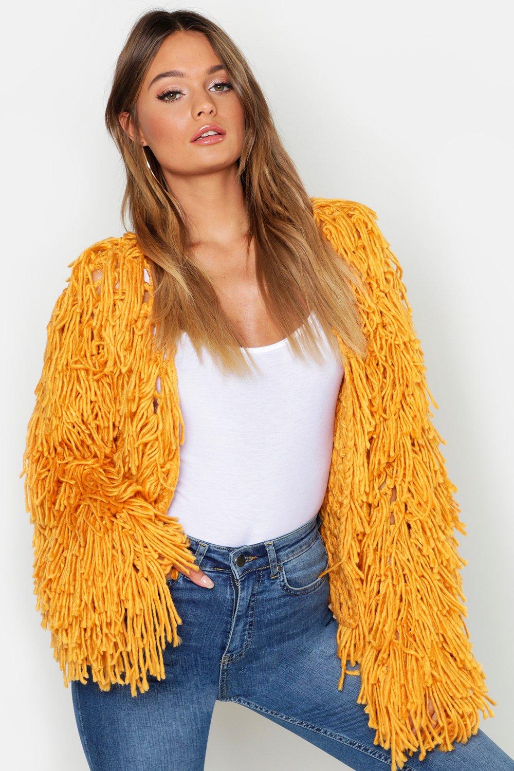 boohoo shaggy cardigan