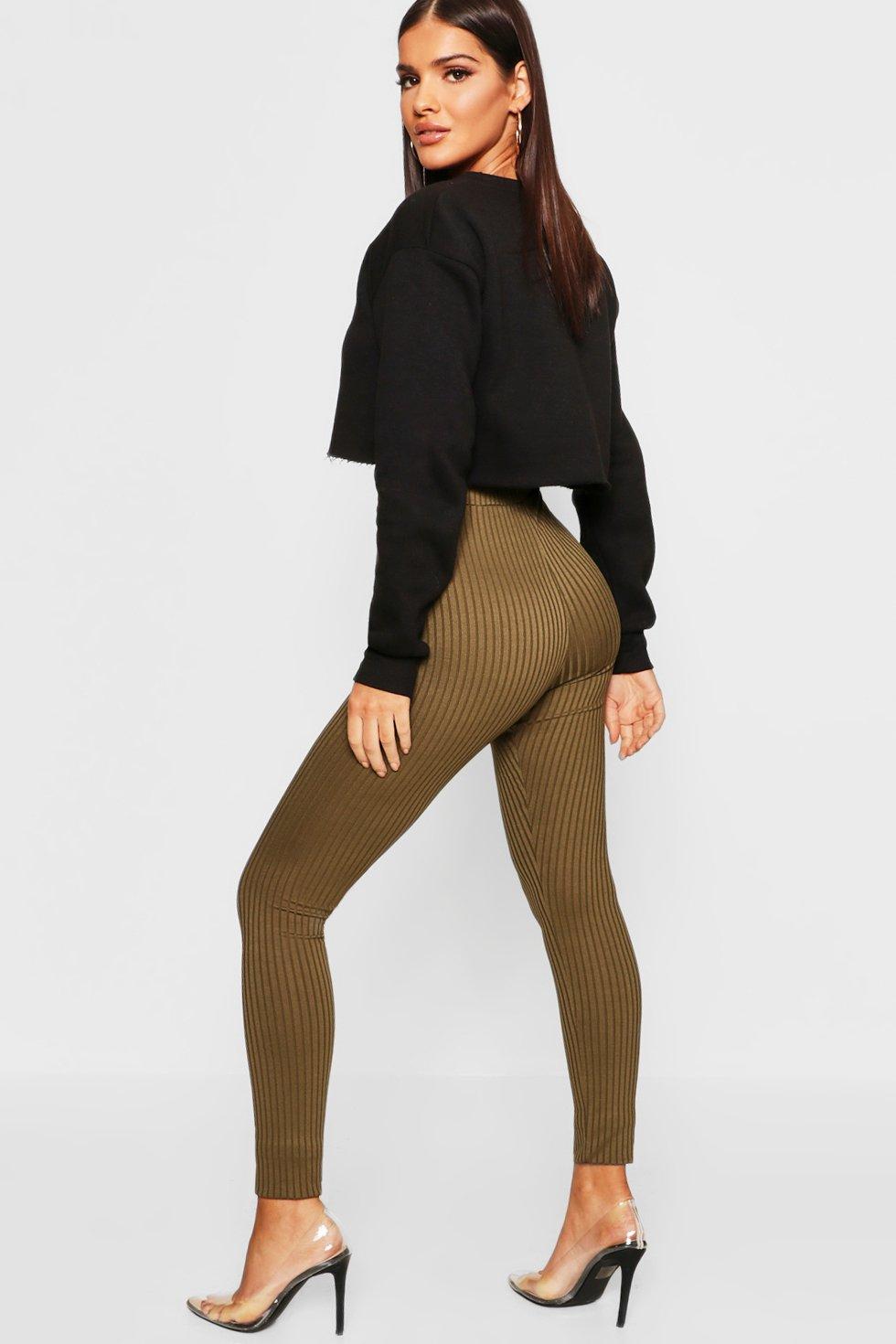 Tie Waist Ribbed Leggings