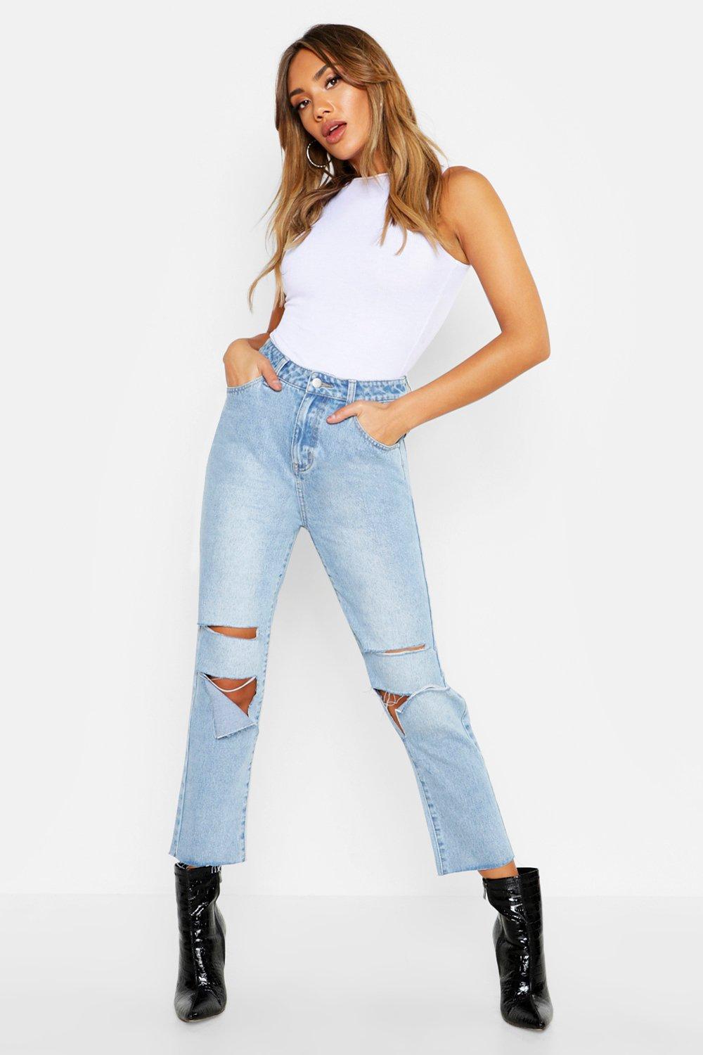 straight fit ripped jeans