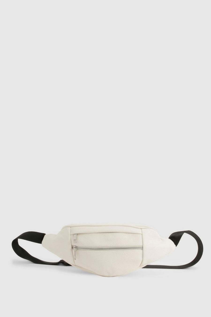 White Faux Leather Double Zip Bumbag image number 1