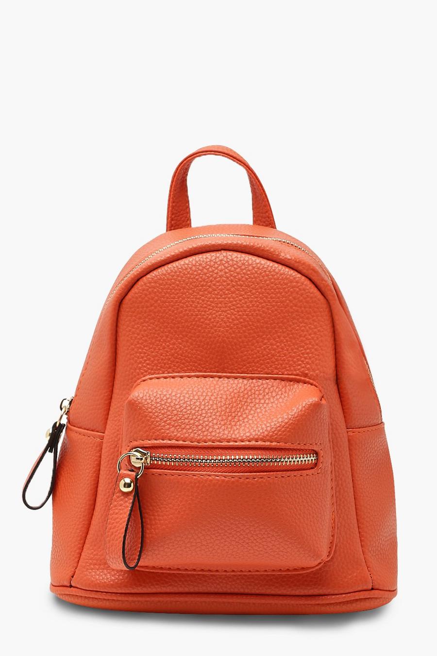 Orange Grainy Mini Rucksack Bag image number 1