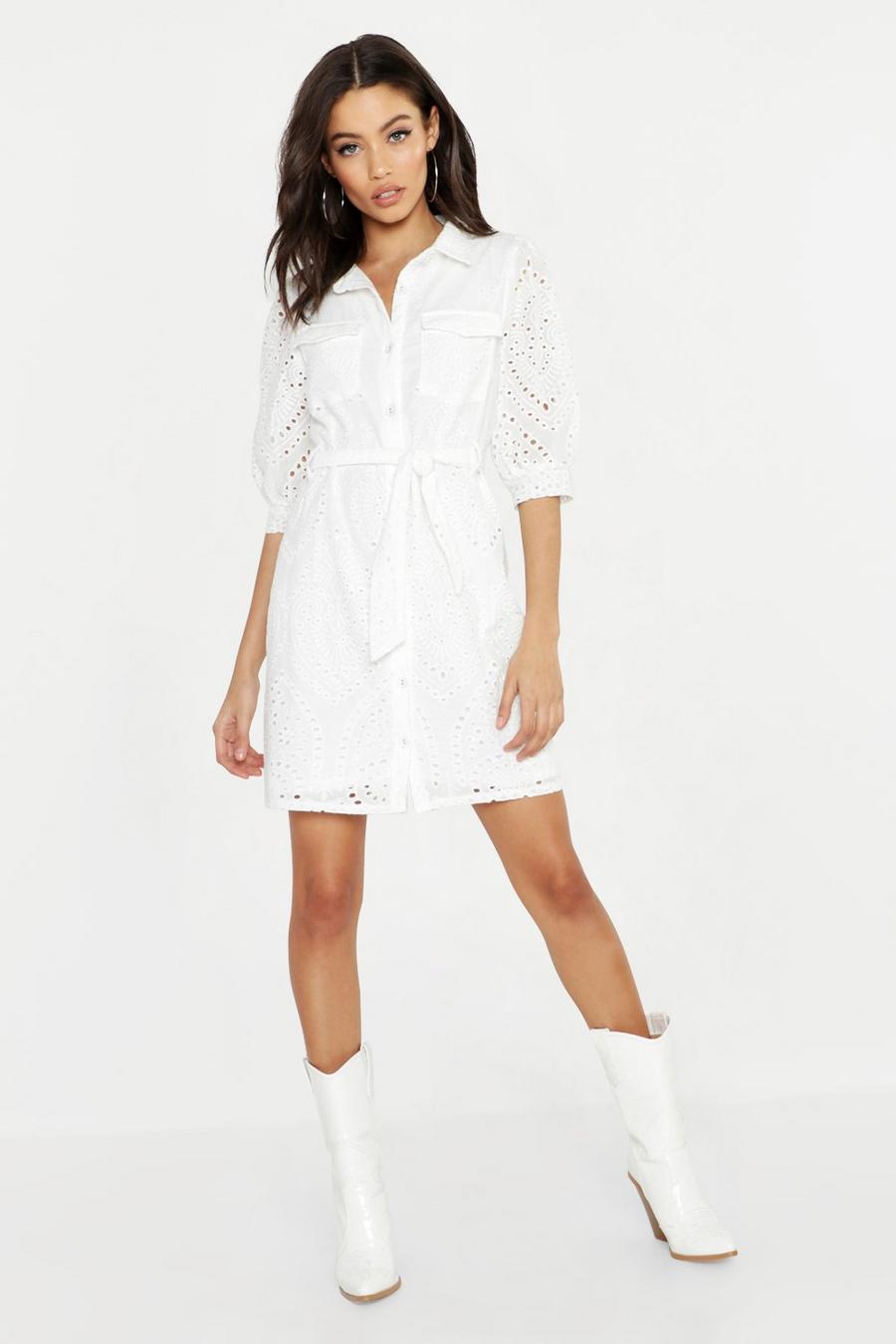 Ivory Broderie Anglaise Shirt Dress image number 1