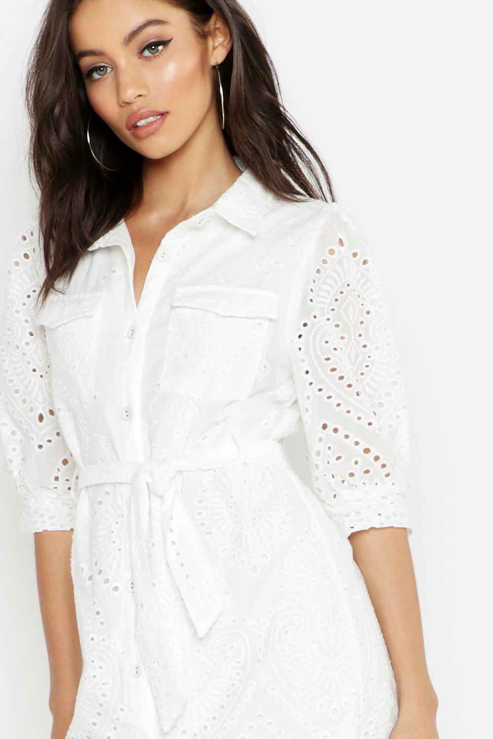 broderie shirt dress