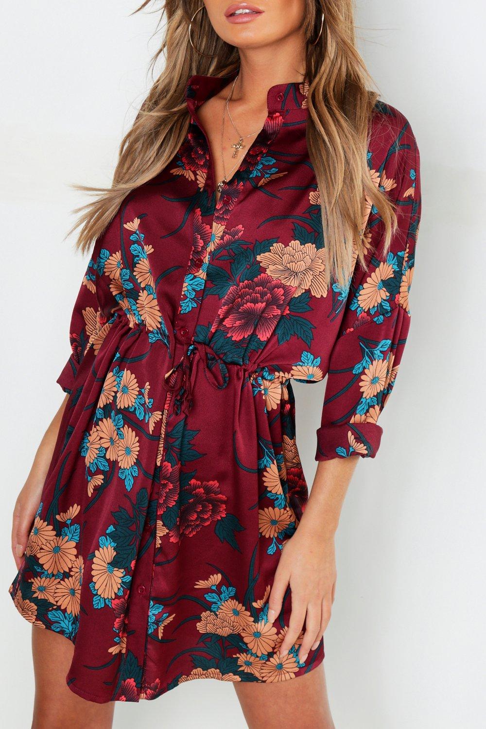 berry shirt dress