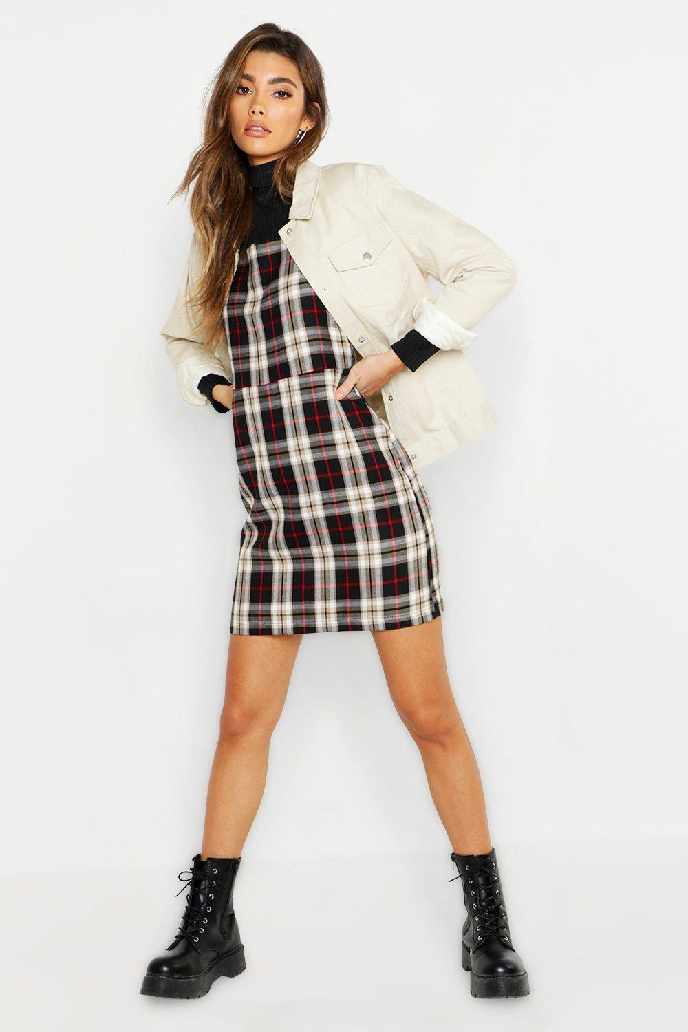 Boohoo shop plaid dress