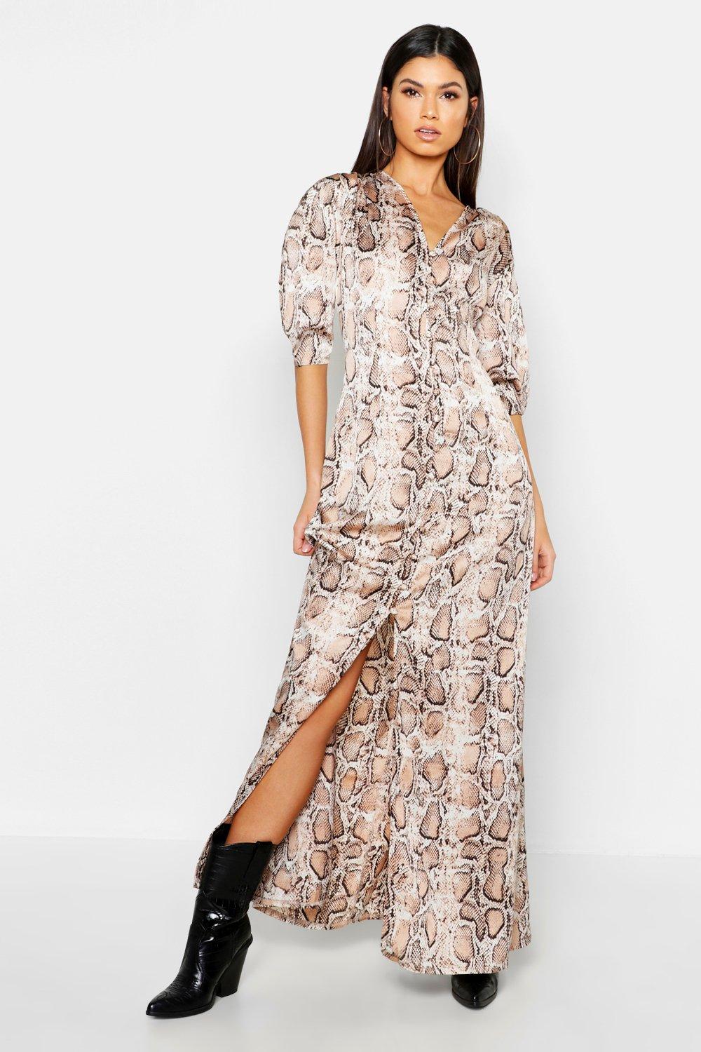 button through maxi dress