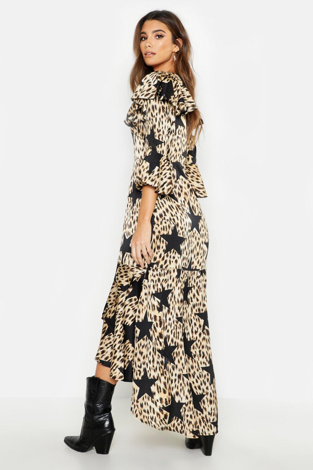 boohoo leopard star dress