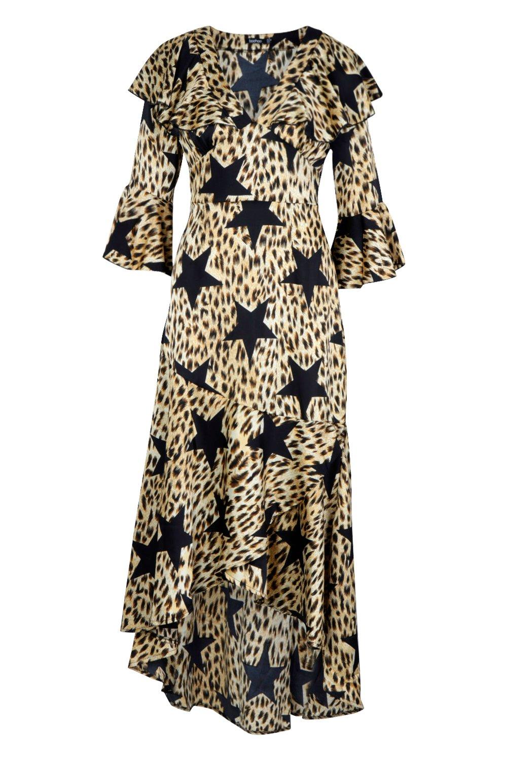 boohoo leopard star dress