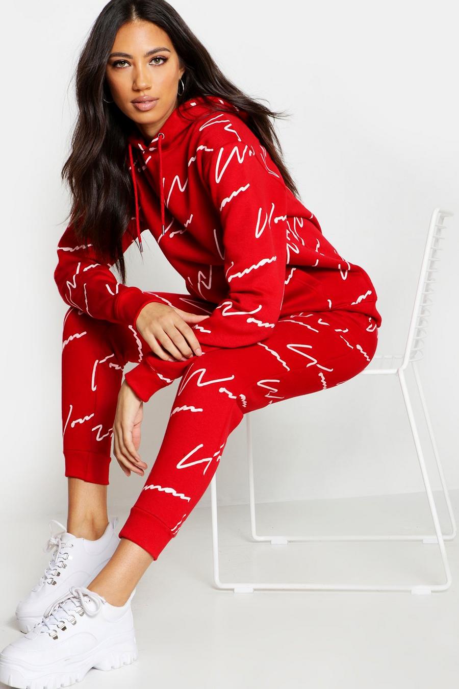Red Woman All Over Print Tracksuit image number 1