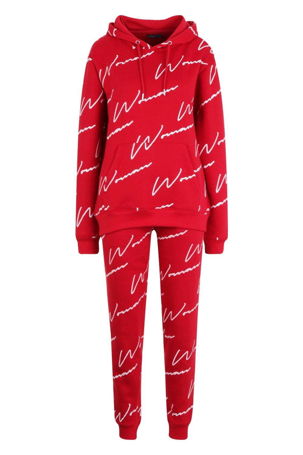 Boohoo 2024 red tracksuit