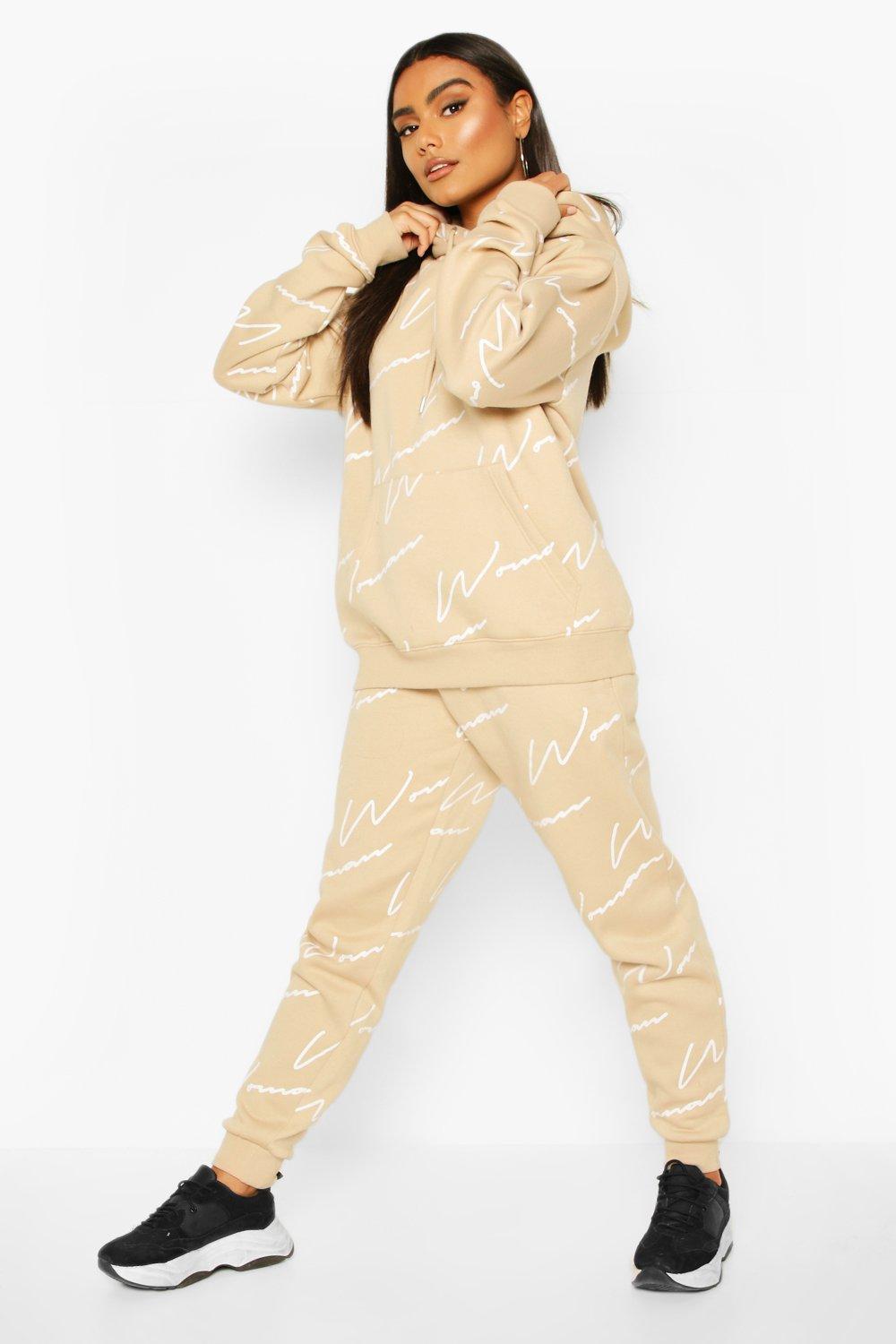 boohoo all over print tracksuit