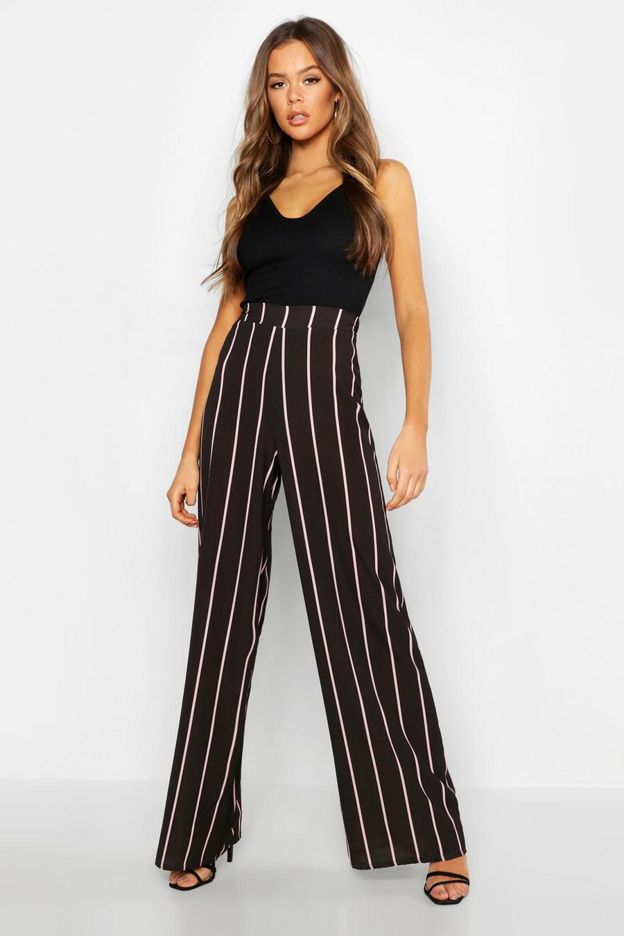 Woven Contrast Stripe Wide Leg Trousers image number 1