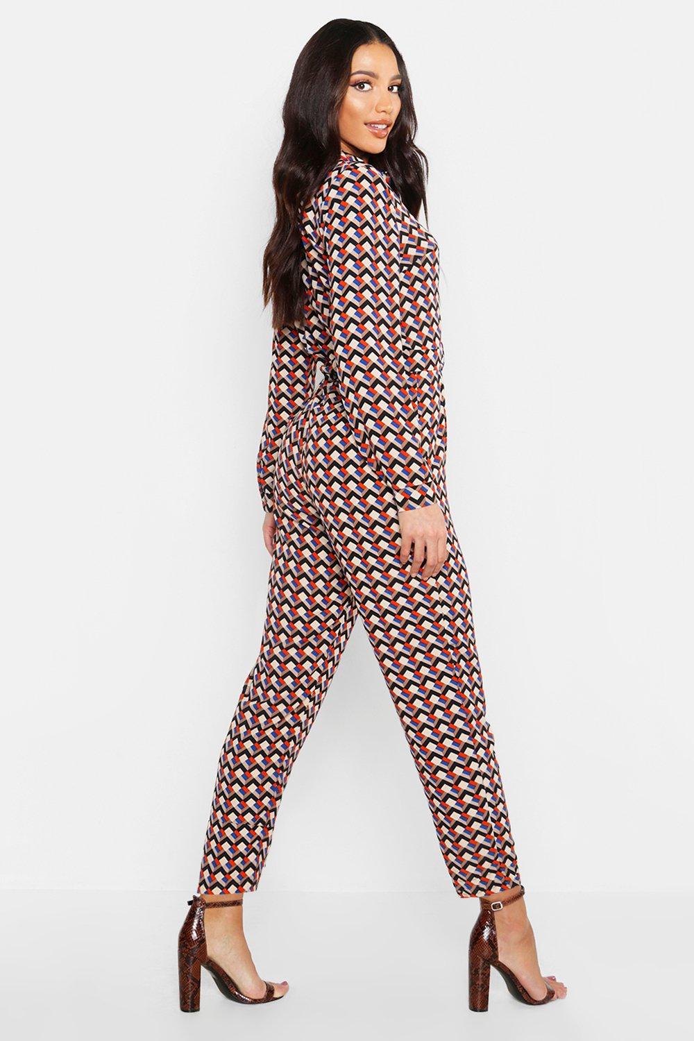geo print jumpsuit