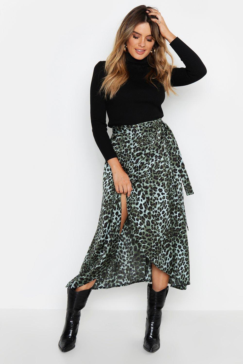 green leopard print skirt