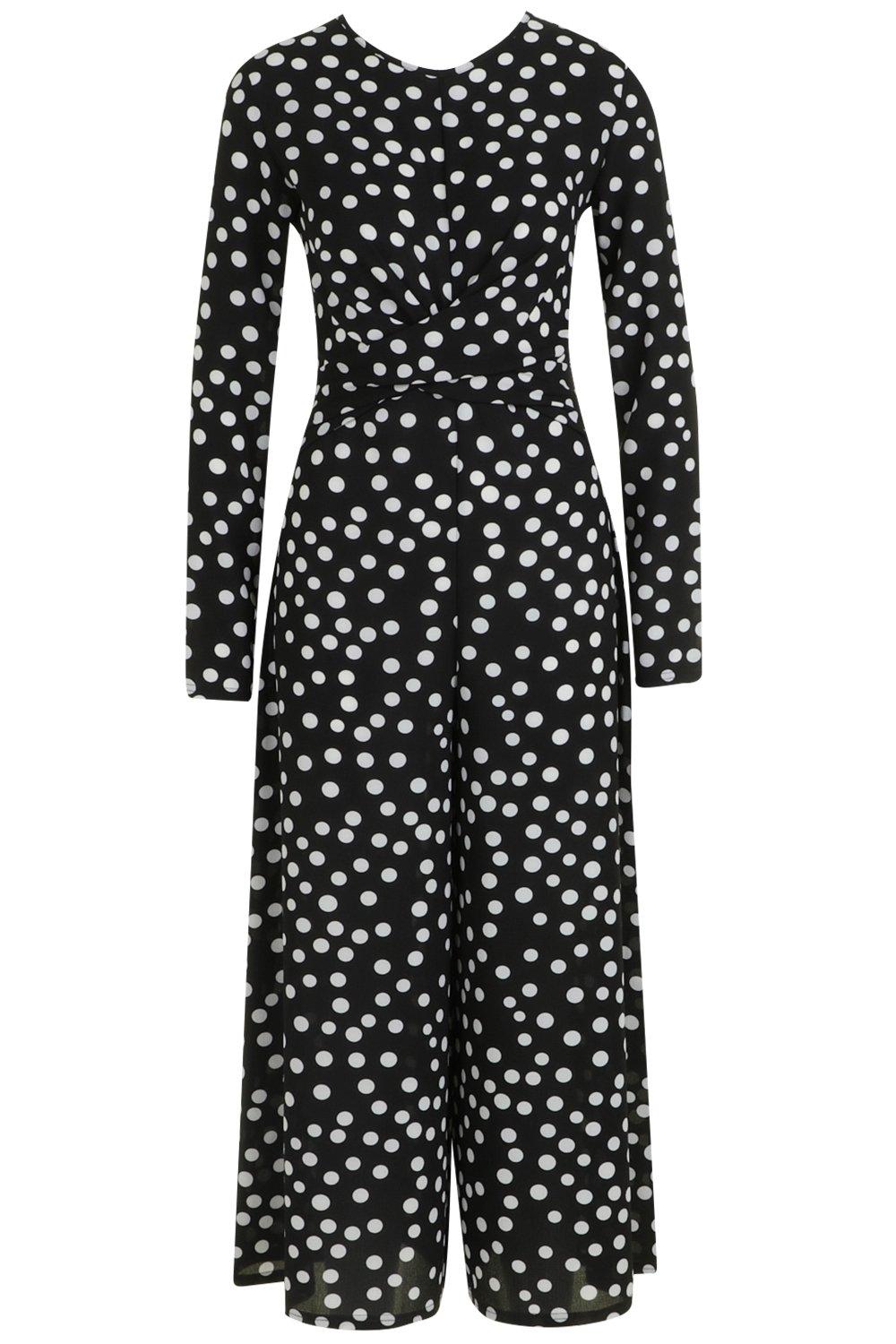 white and black polka dot playsuit