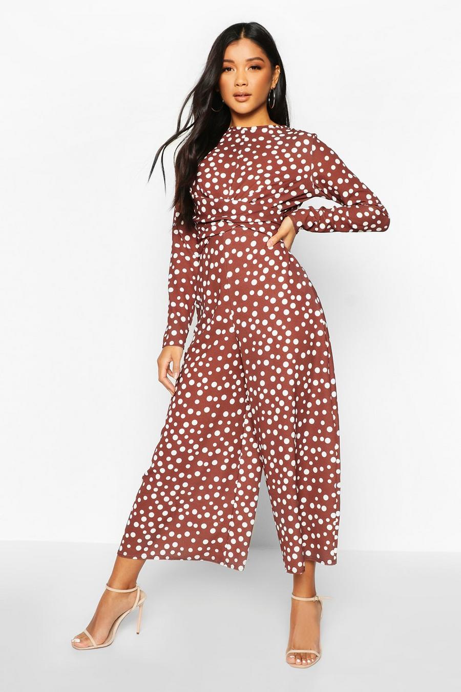 Chocolate Twist Front Polka Dot Jumpsuit image number 1