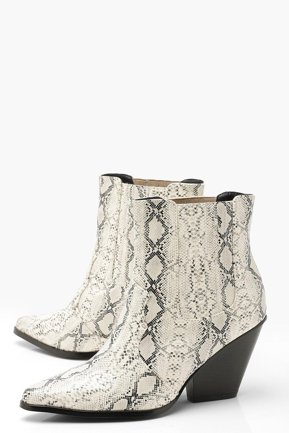 Boohoo snake print on sale boots