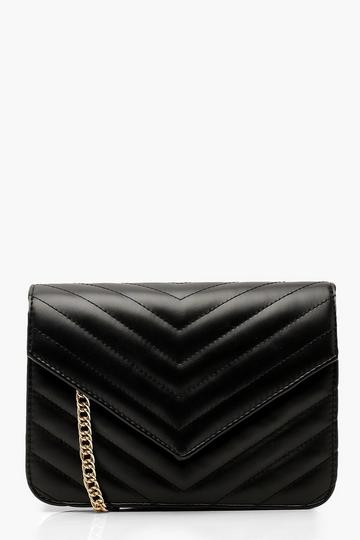 Quilted Cross Body Bag black