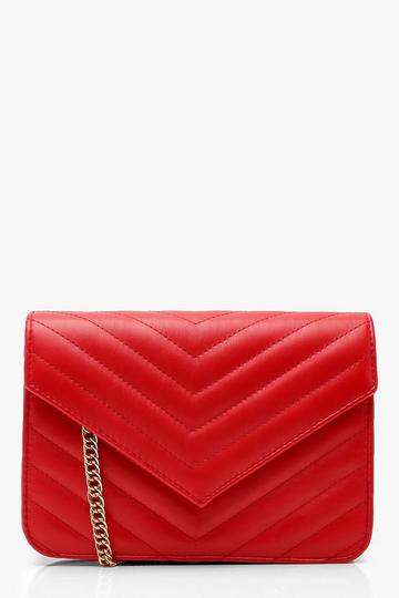 Quilted Crossbody Bag red