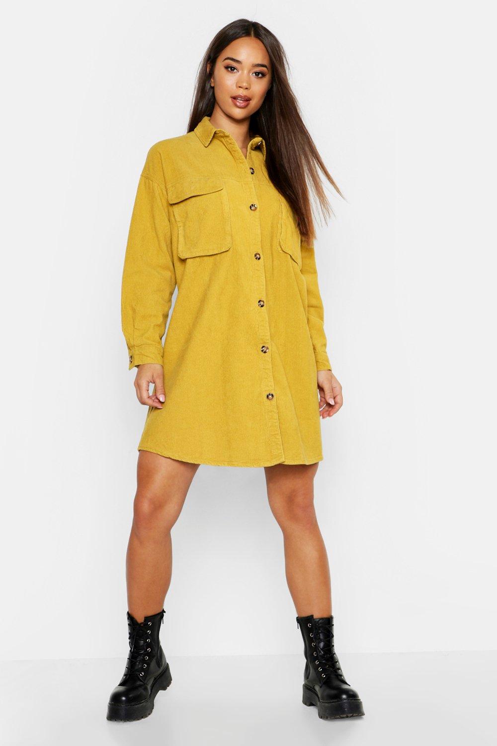 Oversized cord shirt dress sale