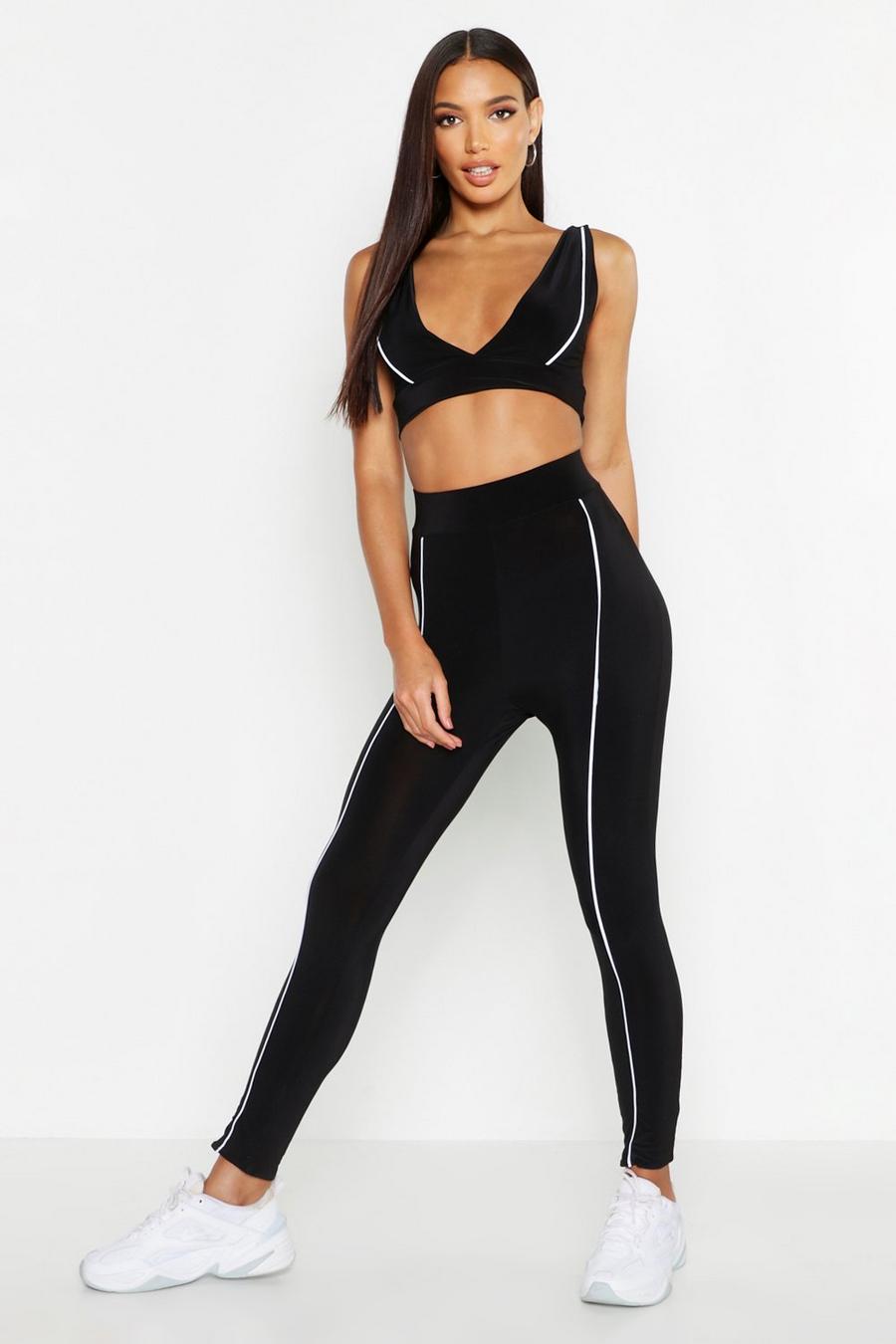 Fit Contrast Piping Gym Legging image number 1