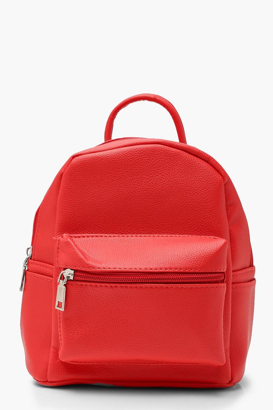 Mini sac à dos en simili, Red image number 1