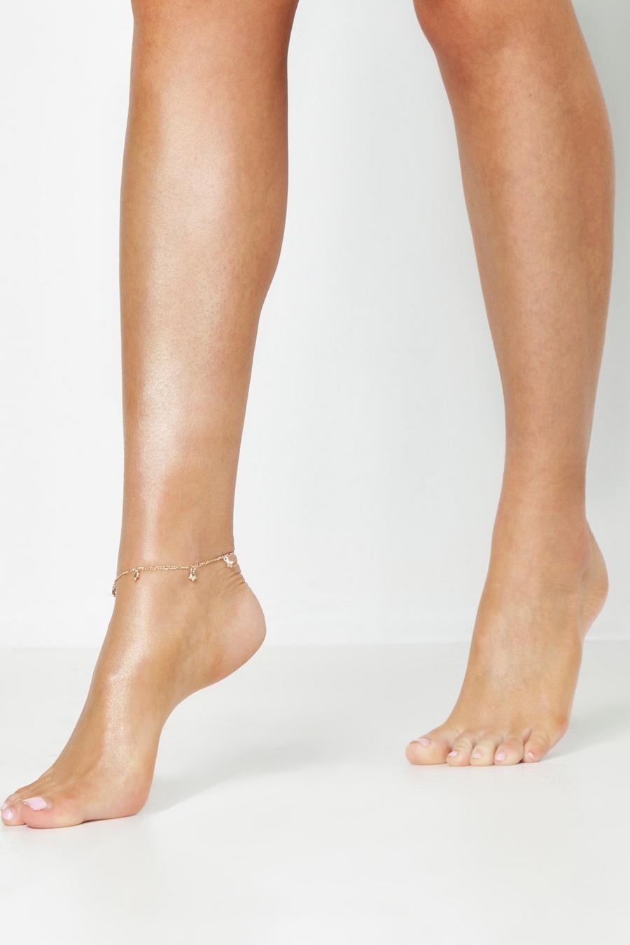 Gold metallizzato Diamante Drop Anklet
