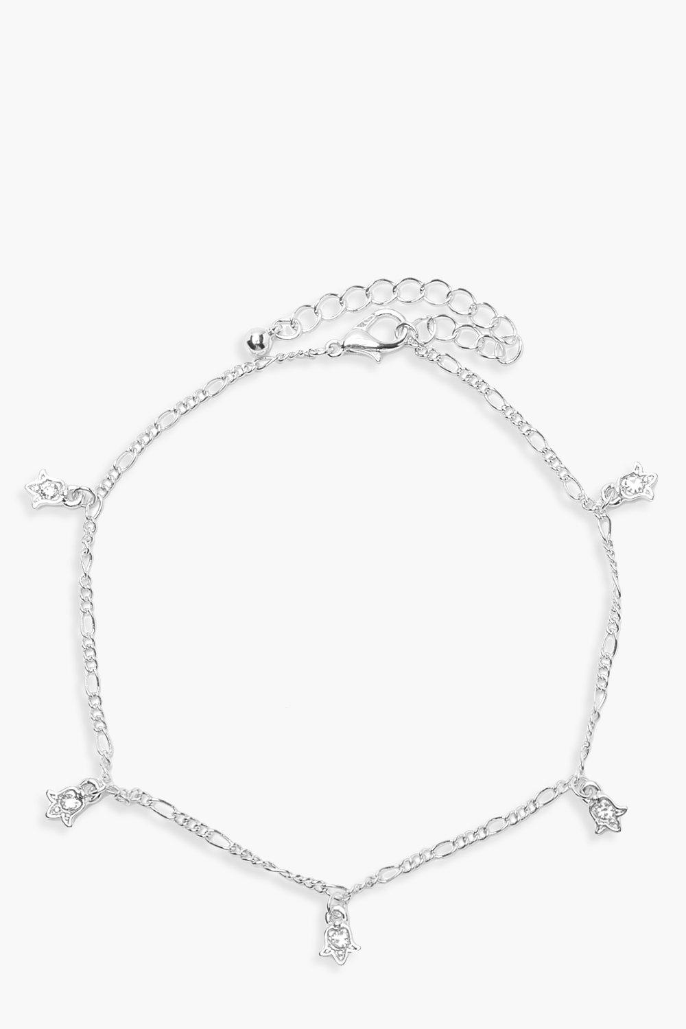 Silver deals diamante anklet