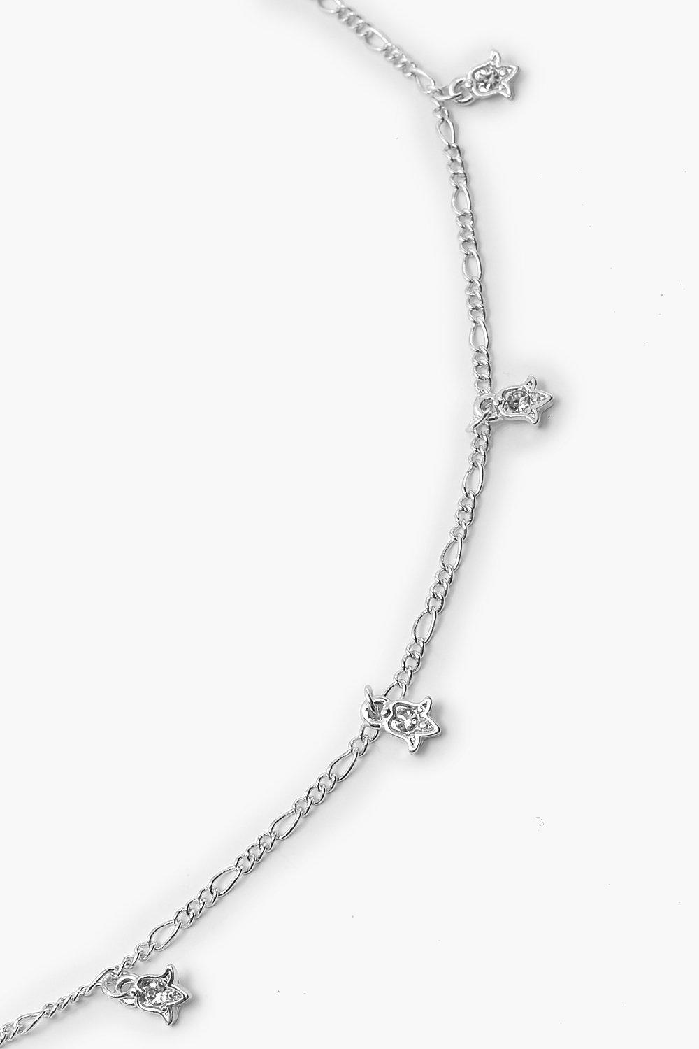 Silver diamante sale anklet