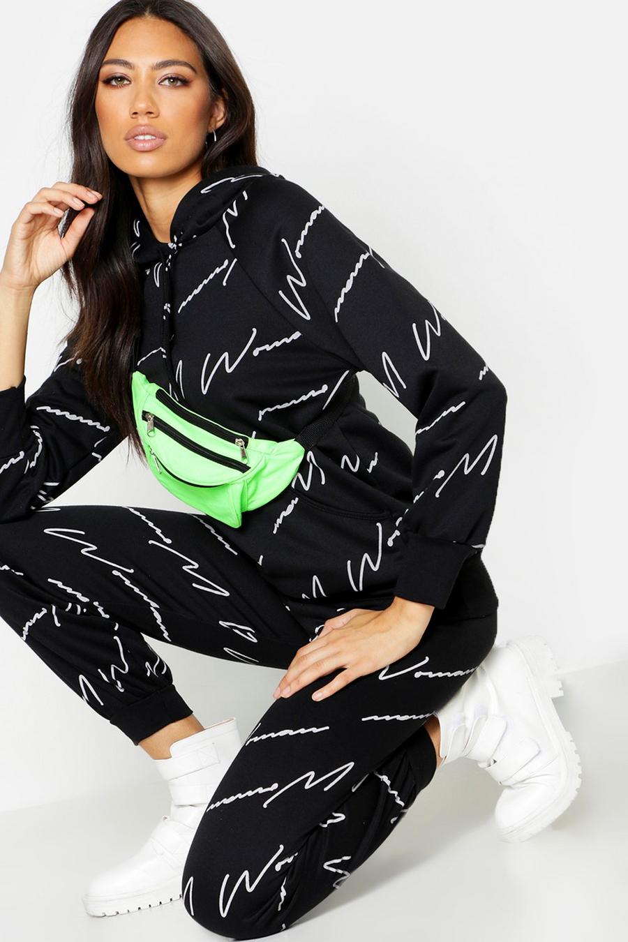 Black Woman Script All Over Print Joggers image number 1