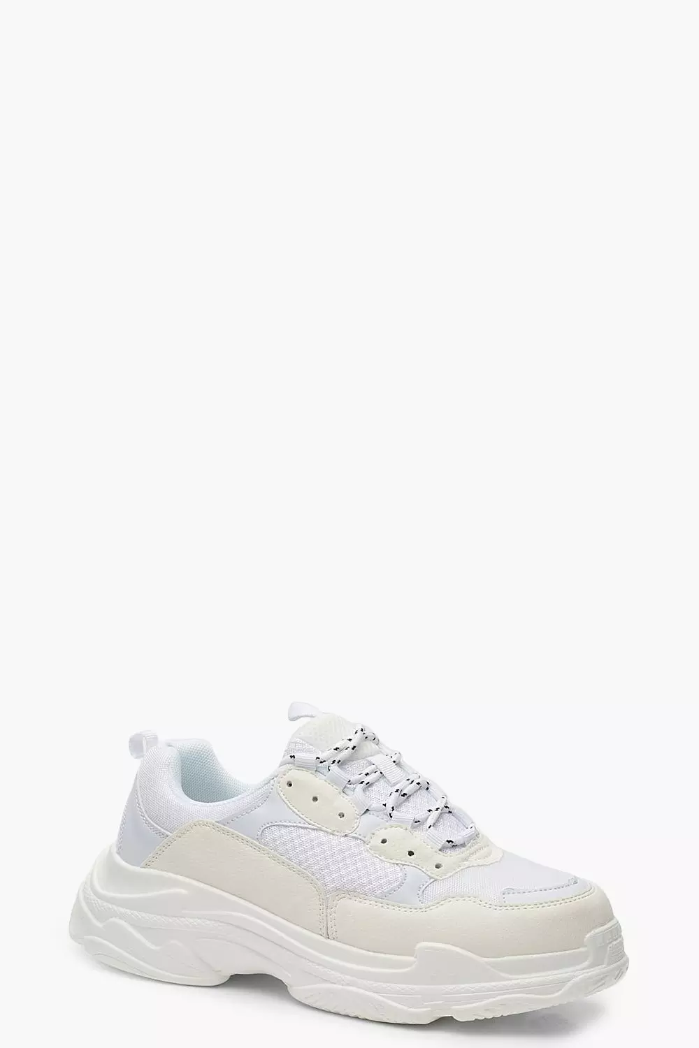 White chunky clearance lace up trainers