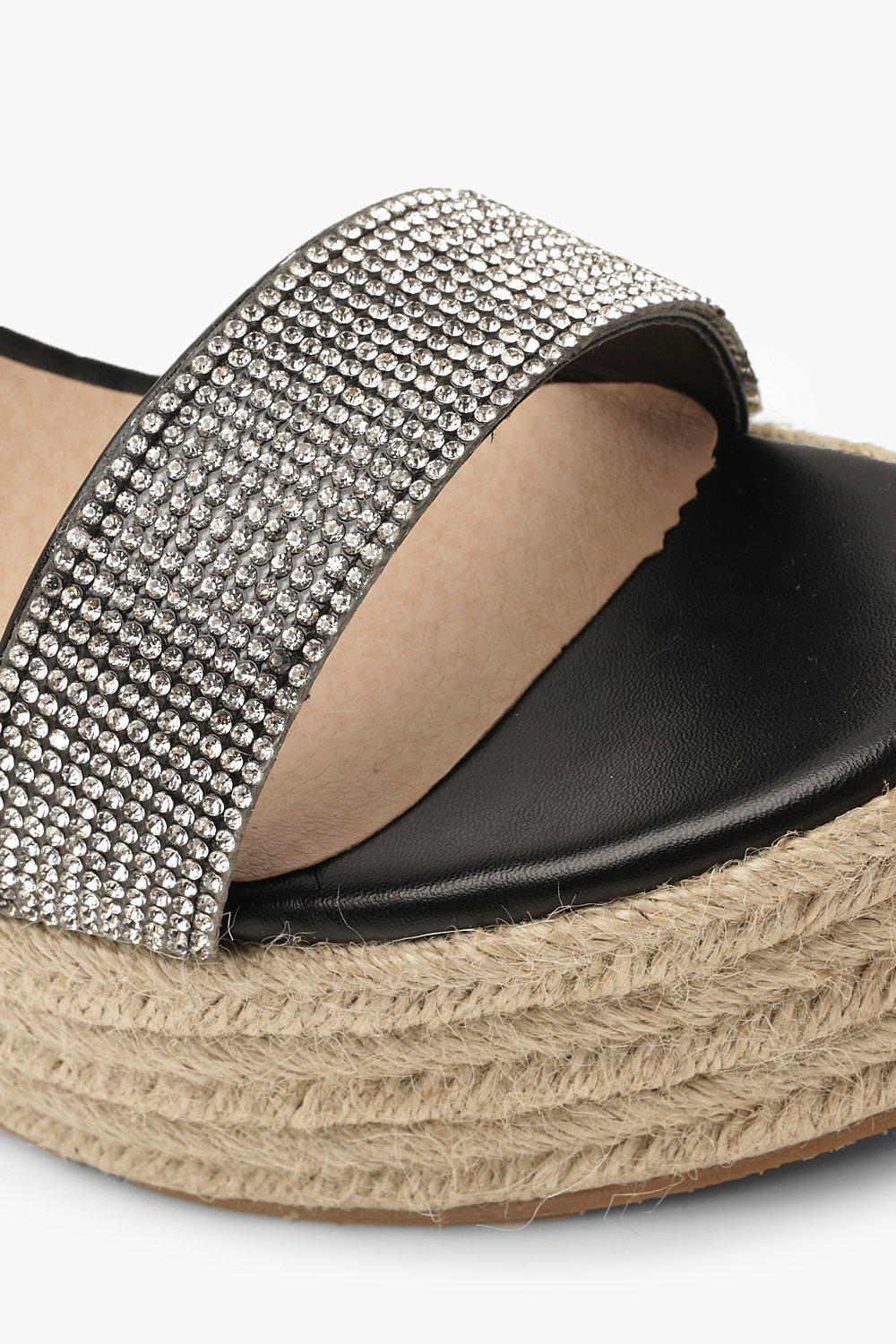 Diamante espadrille flatforms hotsell