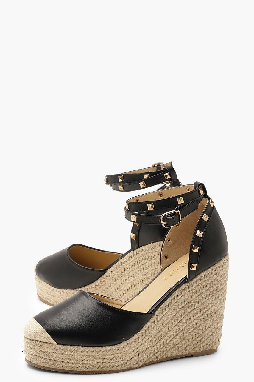 studded espadrille wedges
