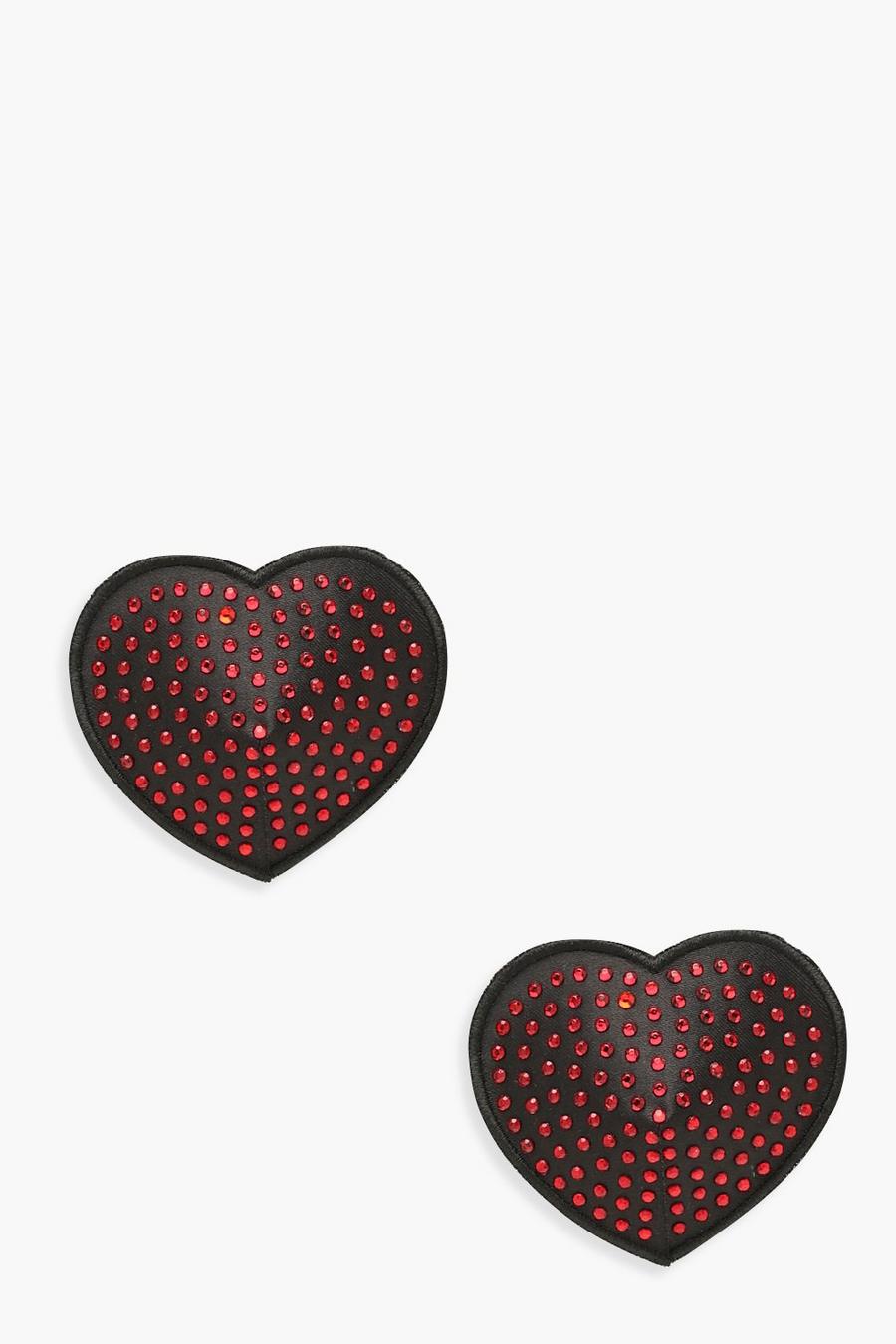 Diamante Heart Nipple Covers image number 1