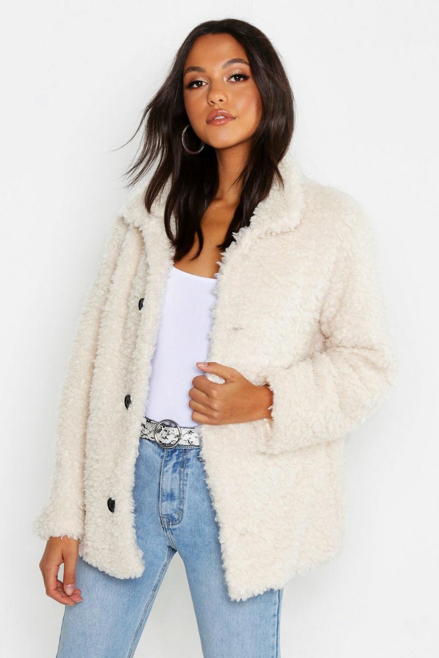 Ivory Teddy Faux Fur Coat image number 1