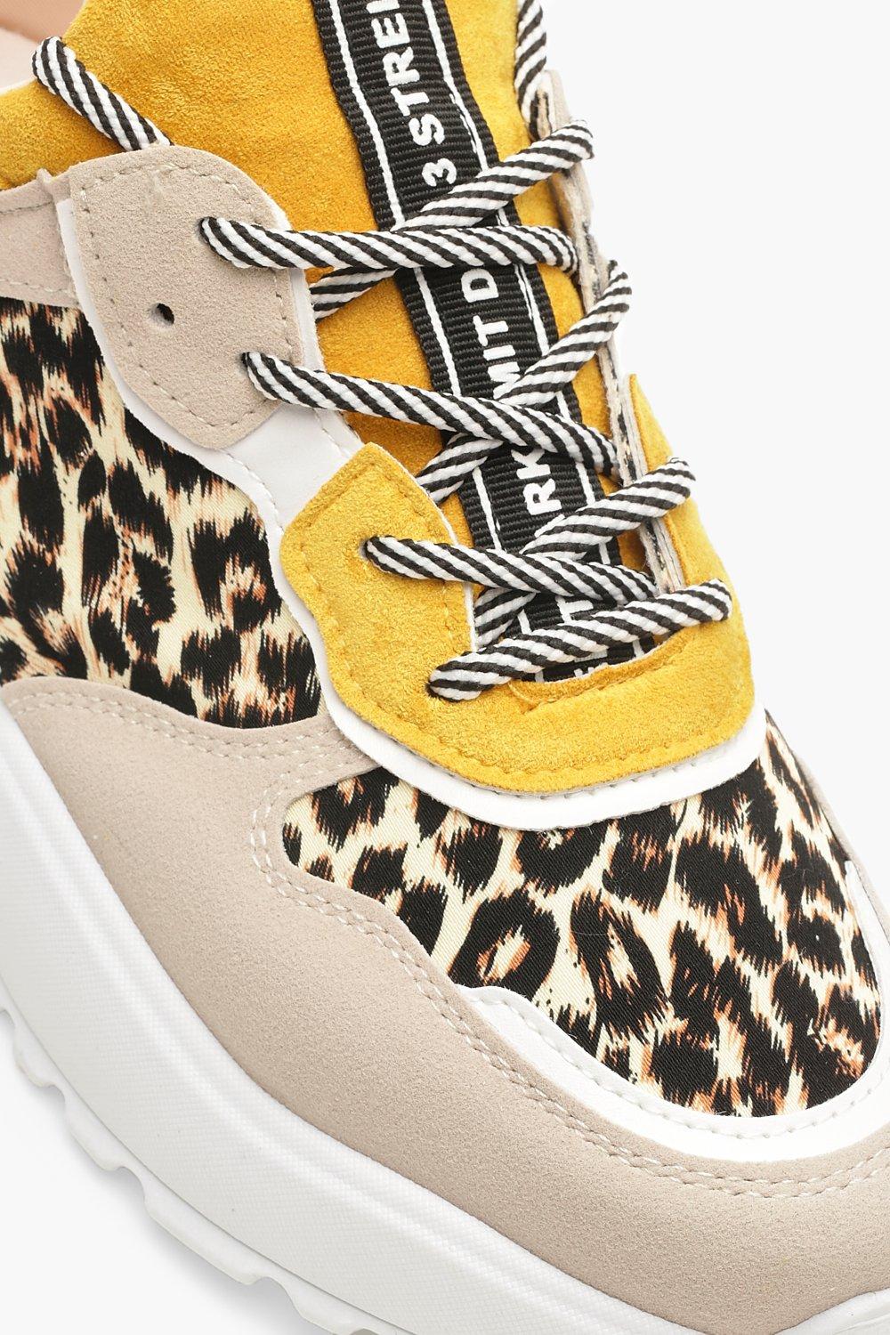 leopard print chunky trainers