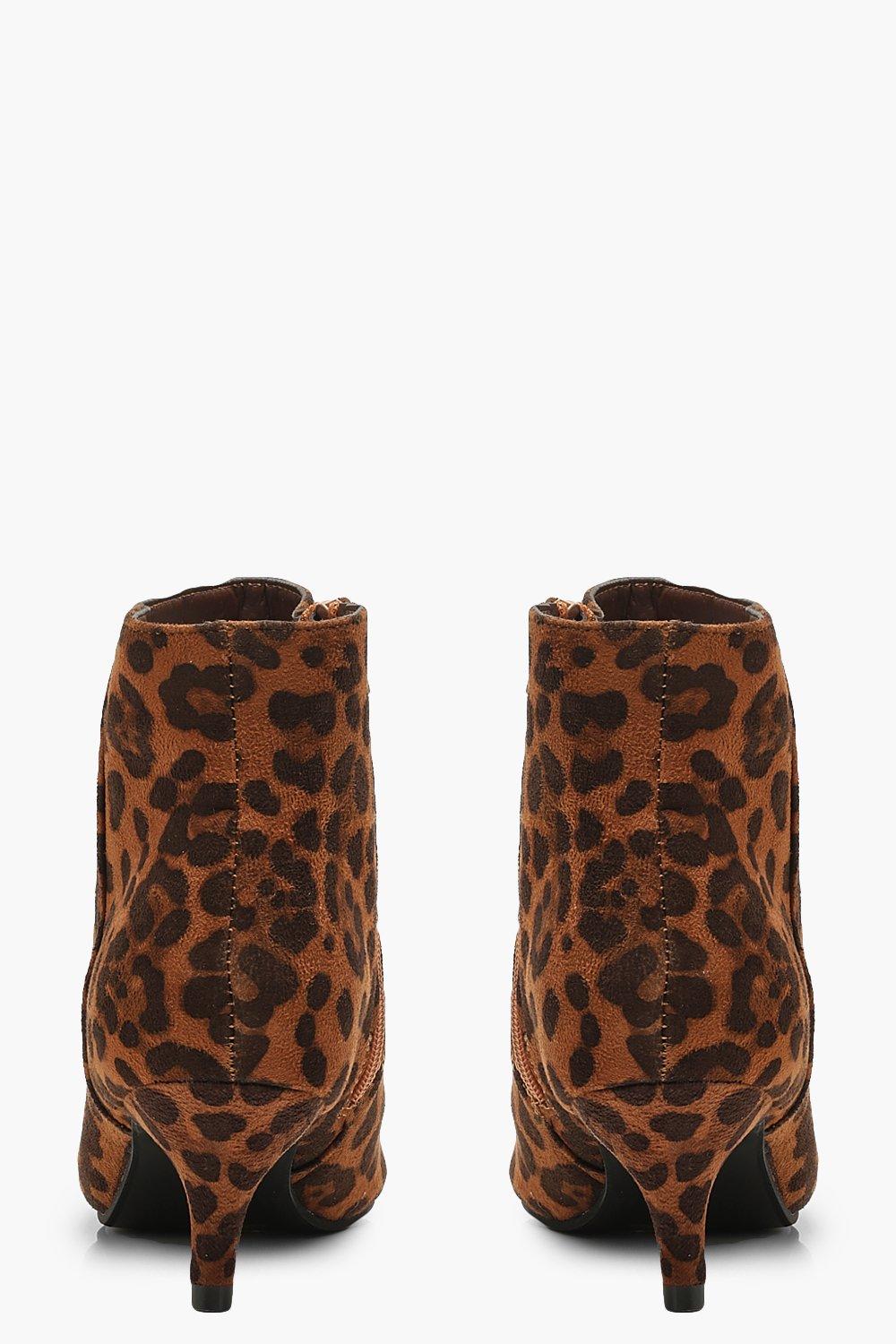 Kitten heel animal print boots best sale