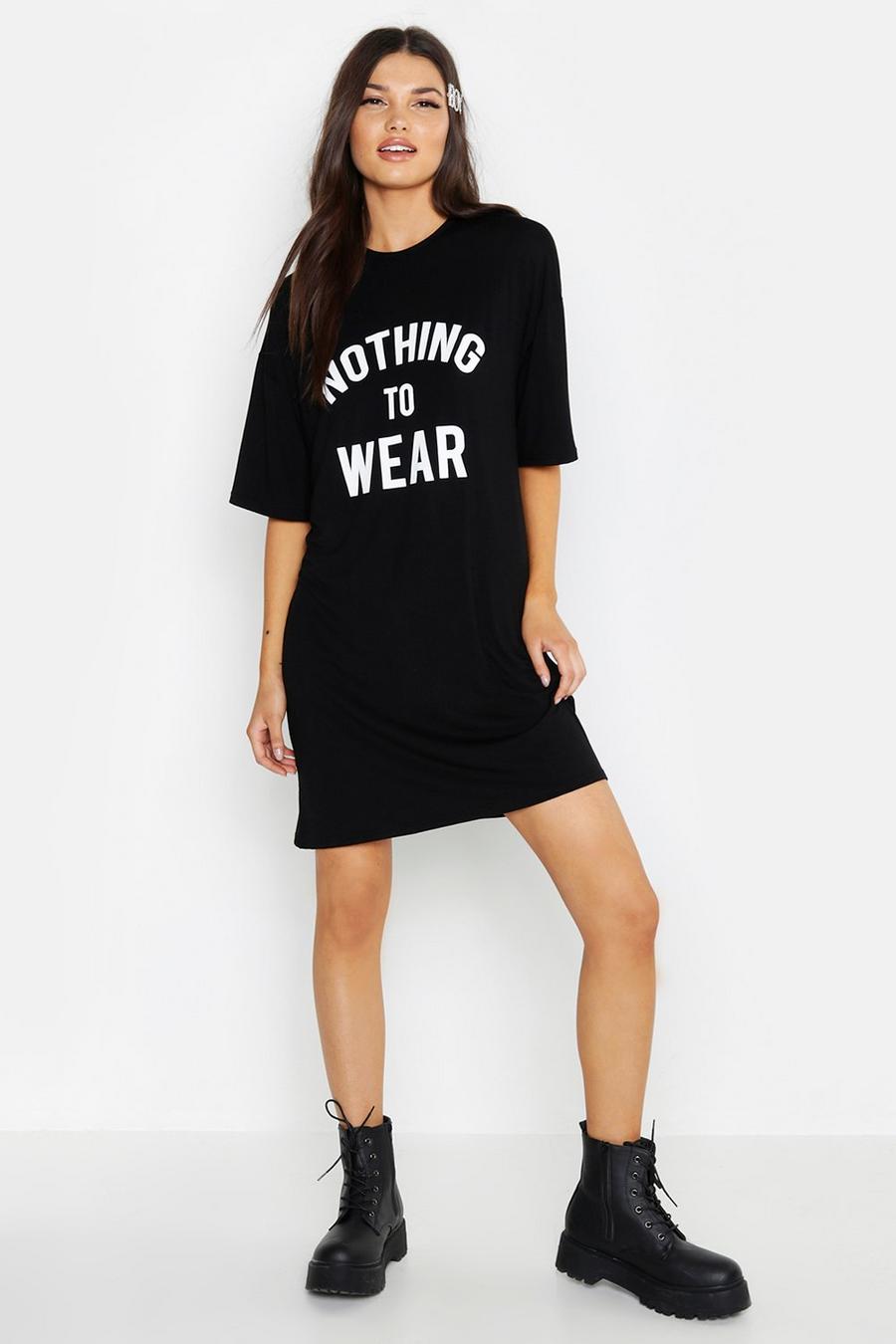 T-Shirt-Kleid mit „Nothing To Wear“-Slogan image number 1