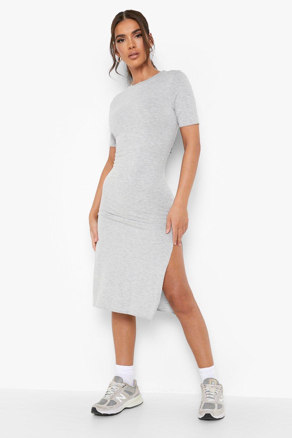 split midi t shirt dress