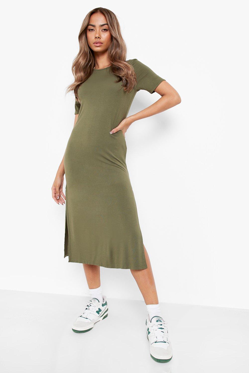 khaki tshirt dress